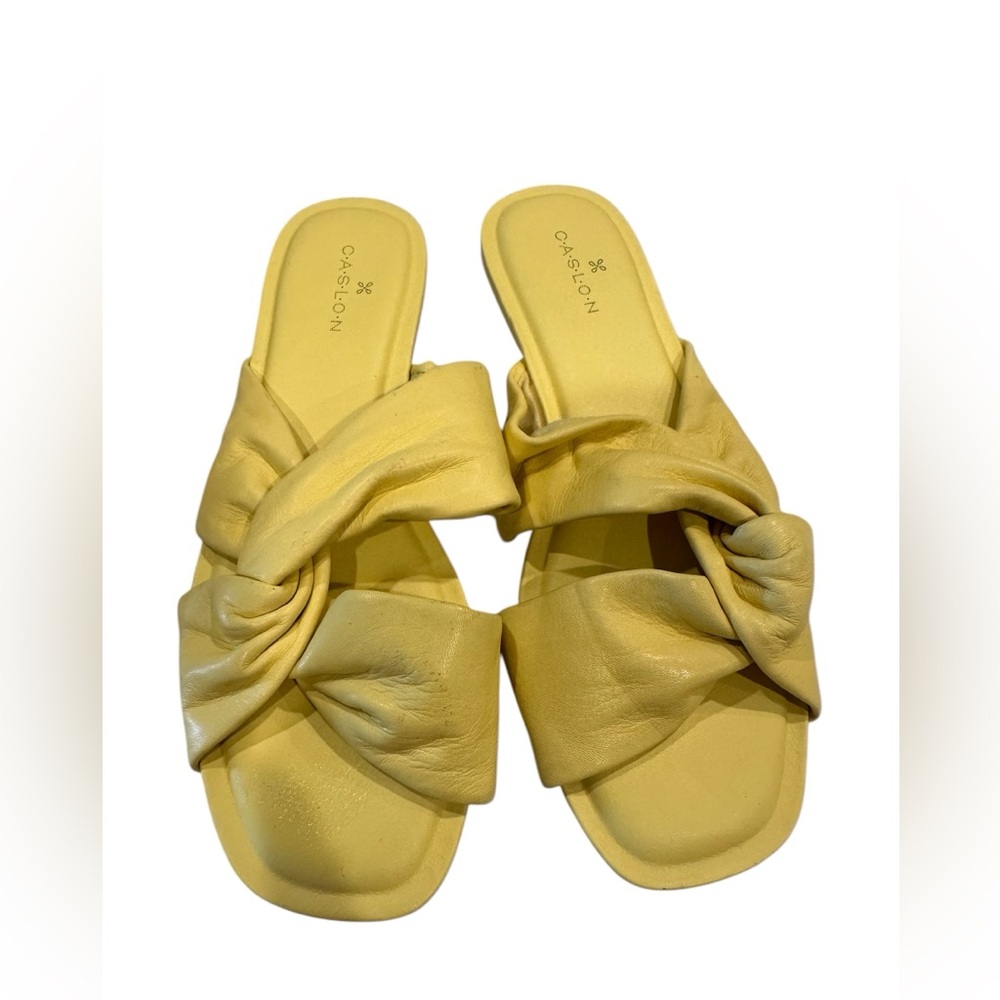 Nordstrom Caslon Canari Slide Sandal yellow canary slip on slide 5.5M